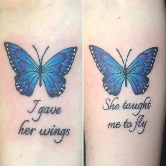 Blue Butterfly Tattoos - Mother Daughter Tattoos - Mother Tattoos -  MomCanvas