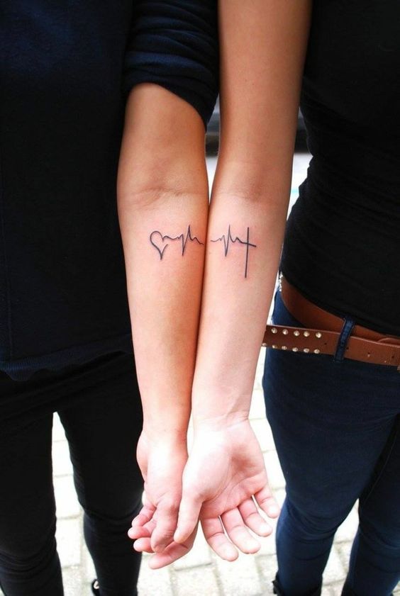Heartbeat Tattoo for Mother and Son - Mother Son Tattoos - Mother Tattoos -  MomCanvas