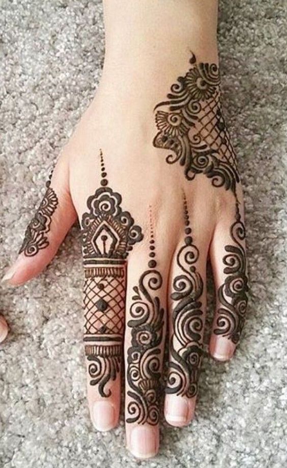 Half length Back  Hand  Arabic  Mehndi  Designs  Back  Hand  