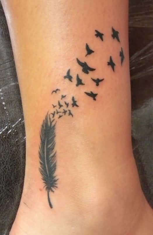Feather Birds Tattoo for Girls - Simple Tattoos For Girls - Simple Tattoos  - MomCanvas
