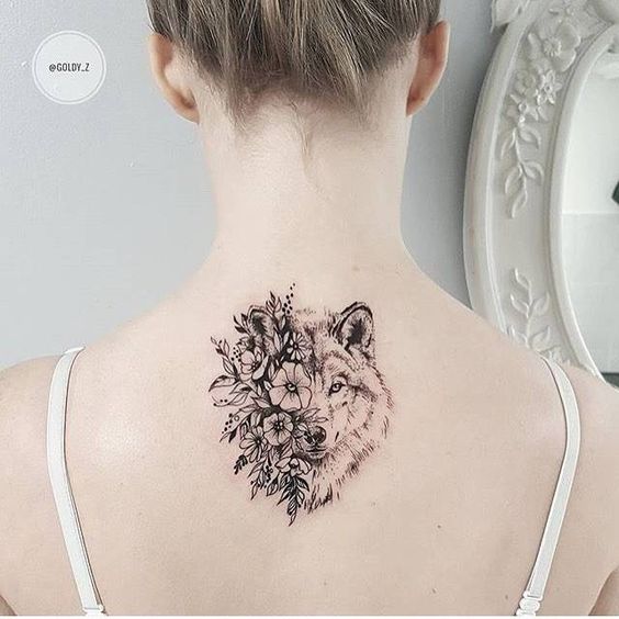 Flower Wolf Tattoo for Girls - Simple Animal Tattoos - Simple Tattoos -  MomCanvas