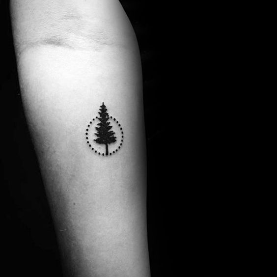 Pine Tree Nature Tattoo - Nature Simple Tattoos - Simple Tattoos - MomCanvas
