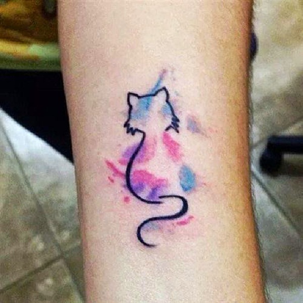 Whimsicott Water Color splash Kitty  Golden Ink VA Portsmoth VA  r tattoos