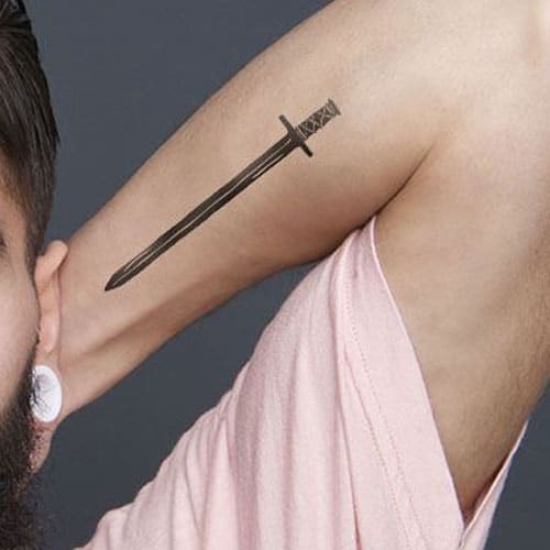 Men Simple Tattoo on Arm - Best Tattoos For Men - Best Tattoos - MomCanvas