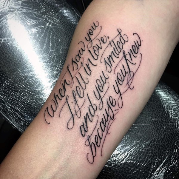 Rich Best Writing Tattoos on full forearm - Best Writing Tattoos - Best  Tattoos - MomCanvas