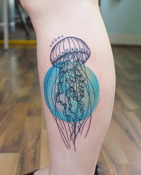 simple line jellyfish tattoo  Clip Art Library