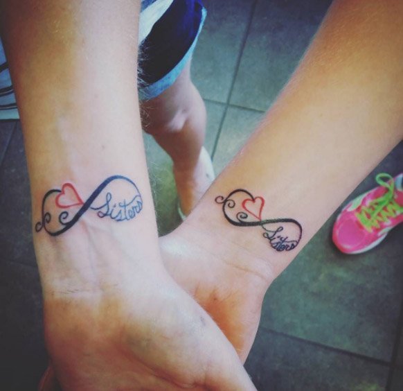 Sister Infinity Symbol Temporary Tattoo Set of 3  Small Tattoos