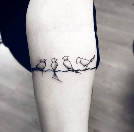 My three little birds tattoo One sparrow for each family member in their  favorite color And an homage to the late Bob Marley Done by dawn at 12  tattoos in groton CT 