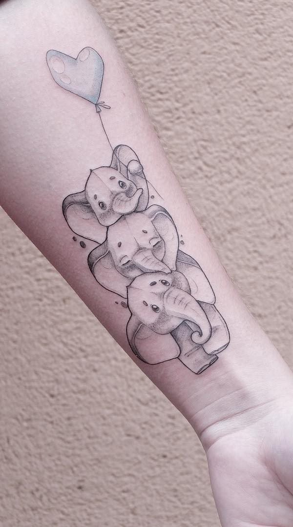 Baby Elephant Temporary Tattoo Set of 3  Small Tattoos