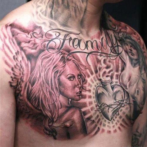 27 Family Wording Tattoos On Chest  Tattoo Designs  TattoosBagcom