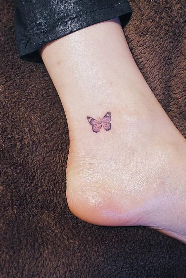 Tattoo of Butterflies Vines Instep