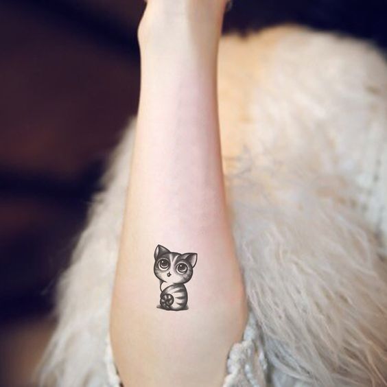 Little Cat Cute Easy Tattoo Design - Small Cat Tattoos - Small Tattoos -  MomCanvas
