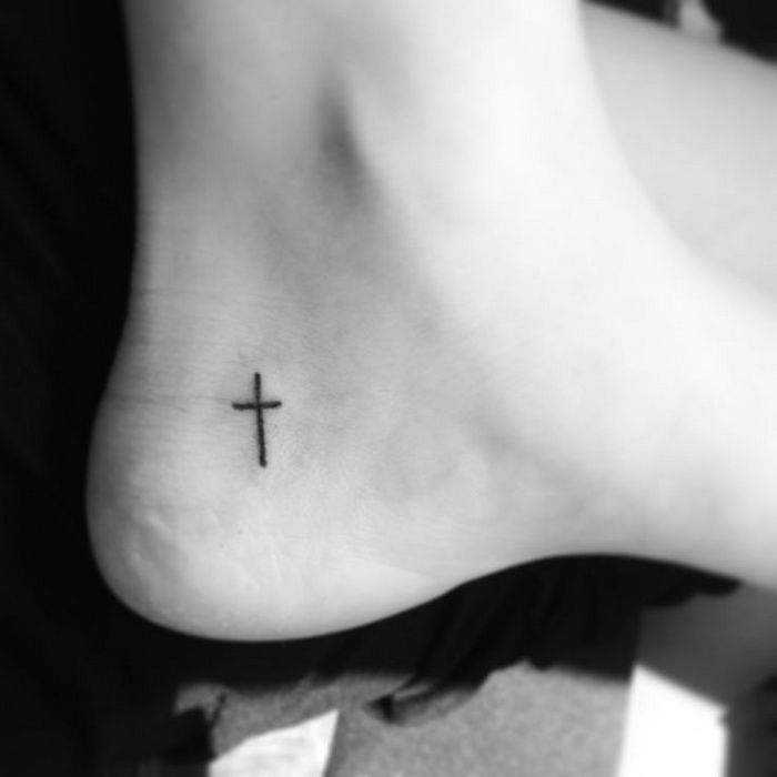 cross tattoo on toe