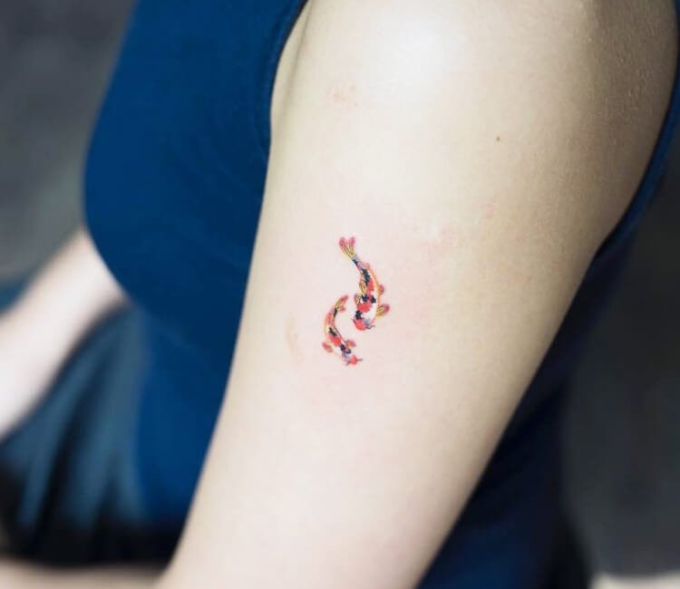 Amazon.com : Oottati 6 Pieces Small Cute Kids Women Wrist Hand Neck Red  Pisces Goldfish Koi Carp Temporary Tattoo : Beauty & Personal Care