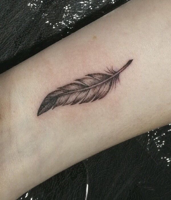Surprising Small Feather Tattoo on Arm - Small Feather Tattoo - Small ...