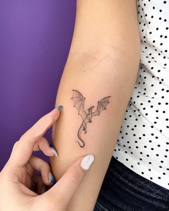 Bewildering Small Dragon Tattoo on Arm - Small Dragon Tattoos - Small