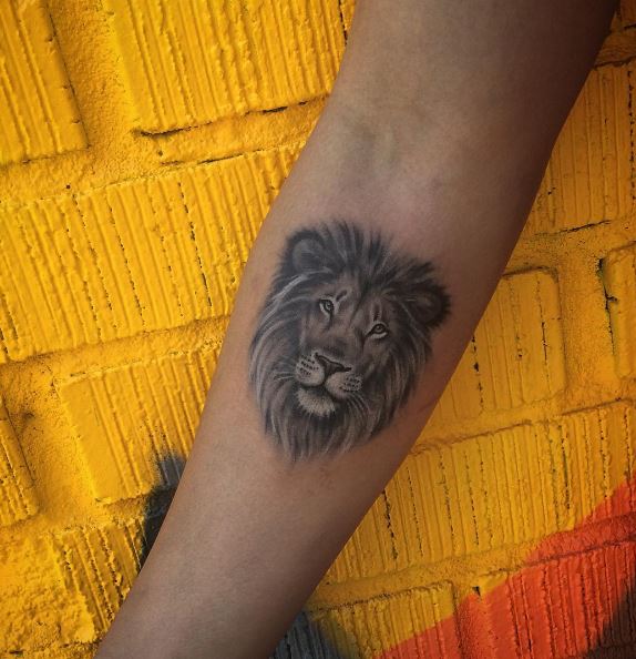Small Lion Tattoo on Arm - Small Lion Tattoos - Small Tattoos - MomCanvas